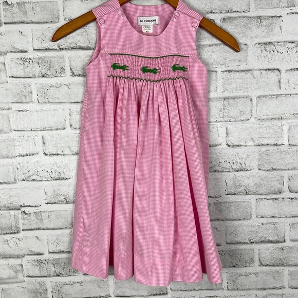 le cirque Other - Le Cirque 3T Pink Gingham Dress Smocked Alligator